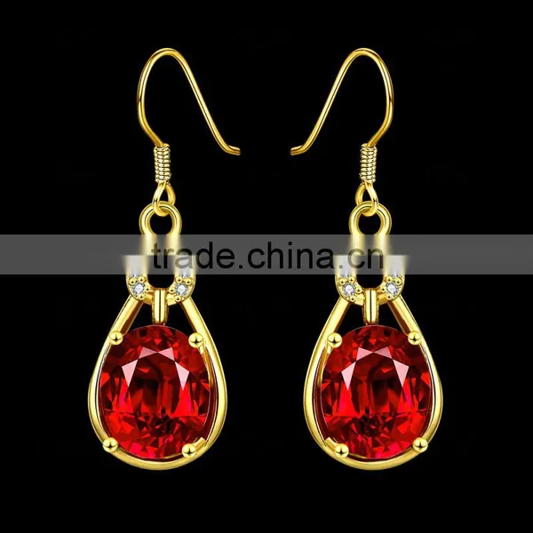 2015 Latest Fashion Jewellery Indian Gold Crystal Drop Earrings photo-3