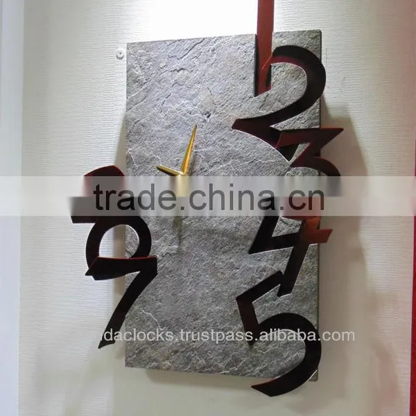 2014 New Design Clock, Stone Veneer Wall Clock With Acrylic Numbers, Unique Clock, Designer Clock, Decorative Wall Clock photo-2