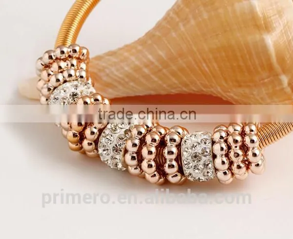 Korean Jewelry Euro-American Multilayer Bangle Shamballa Polymer Clay Bracelets photo-3