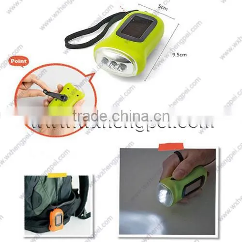 3 Lamp LED Solar Hand Flashlight/solar Torch Flashlight/promotion Flashlight photo-2