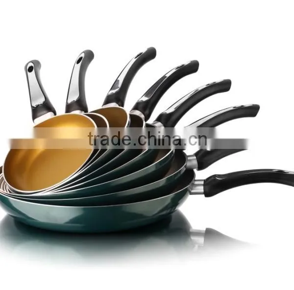 Aluminum Pressed/ Forged Copper Nonstick Coating Outer Painting Fry Pan Pizza Pan Egg Pan Round Crepe Pan photo-3