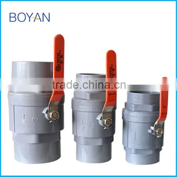 China Factory Stainless Stell Handle PVC UPVC 2pc Two Pieces Ball Valve