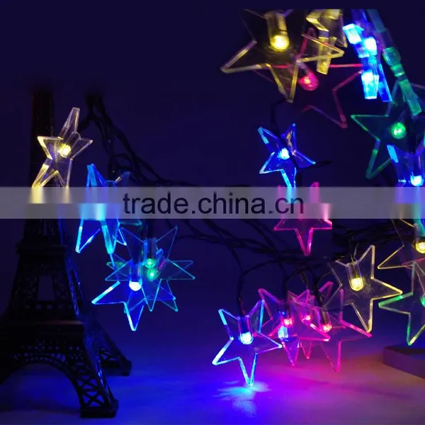 20 lights pentagram shaped Decorative solar led light string