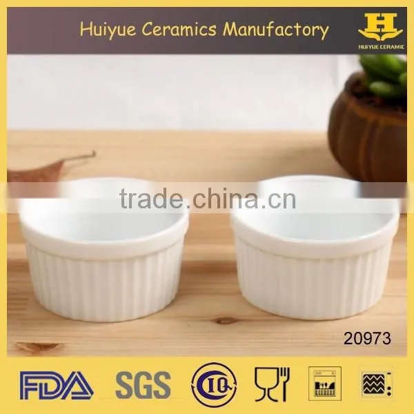 Fine Porcelain White Color Souffle Dish Ramekin photo-3