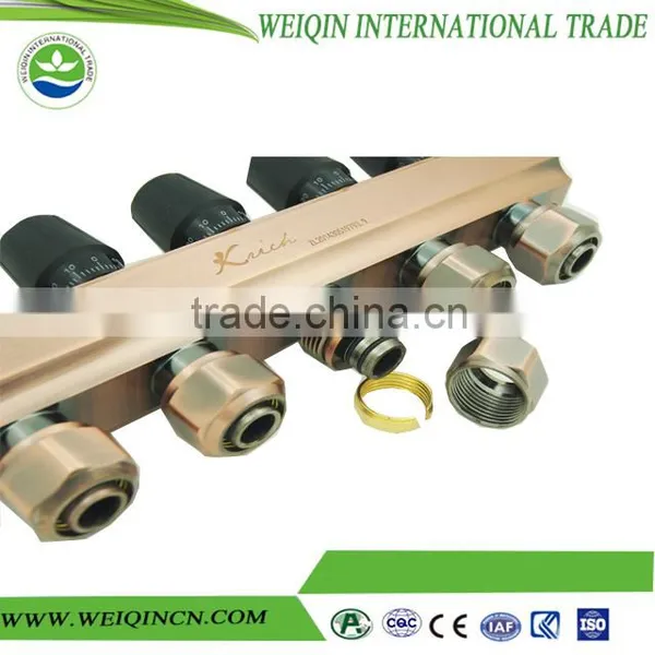 Heating Manifold Connect Male With Brass and Manual Thermostatic Valve Manifold Gauge 2 to 12 Ways photo-2