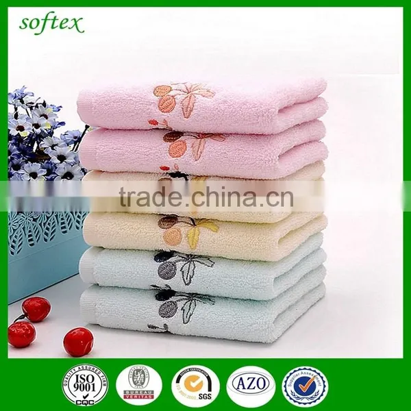 New Zero Twisted Embroidery Zero Twist Terry Cotton Towel With Artificial Cherry photo-5
