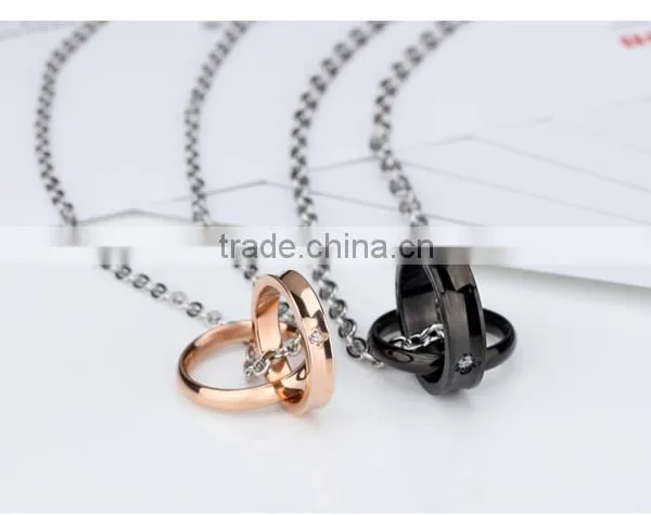 Rose Gold IP Plating Stainless Steel 316L Pendant With Ring photo-6