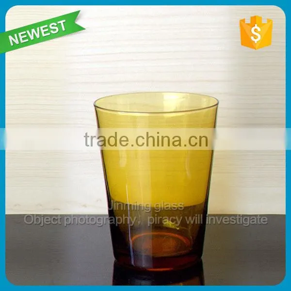 Wholesale Amber Short Wine Glass Cup Colored Glass Tumbler photo-2