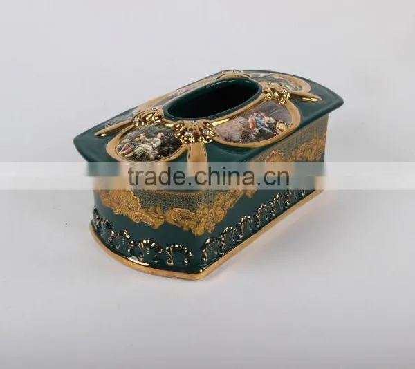 Home Decoration Ceramic Tissue Box Wholesale photo-2