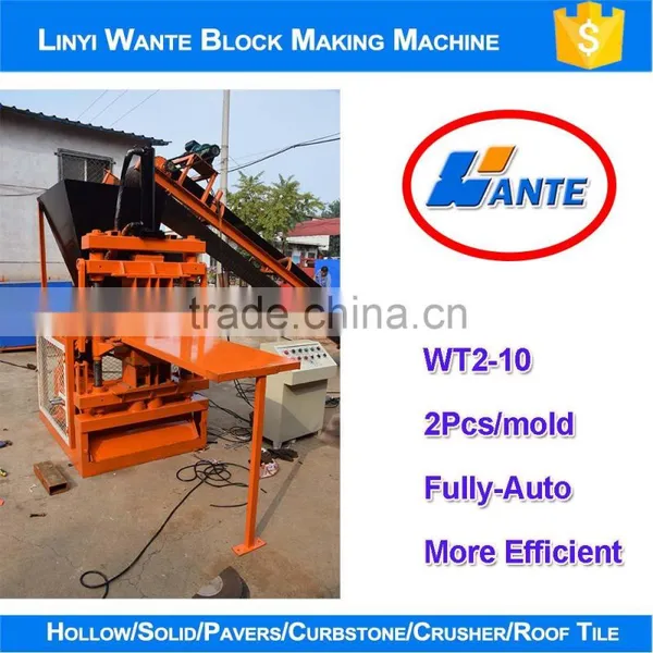 Wante Machinery WT2-10 Newest Improved Clay Interlocking Brick Eco Soil Compressed Factory Price photo-2