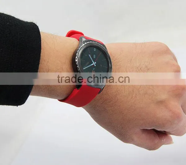 Red Smart Watch Bracelet Silicon Watch Band /Leather Strap Wristband For SAMSUNG GEAR S R750 photo-5