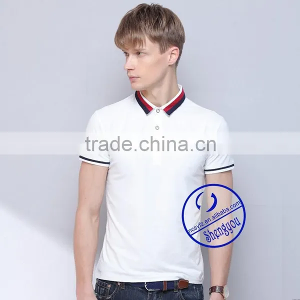Custom Cotton Plain Dyed Mens T-shirts Polo Wholesale China photo-3