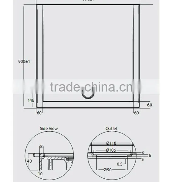 SUNZOOM 2 Side Aclove Tile Flange Shower Tray,semi-circle Shower Tray,shower Base photo-4