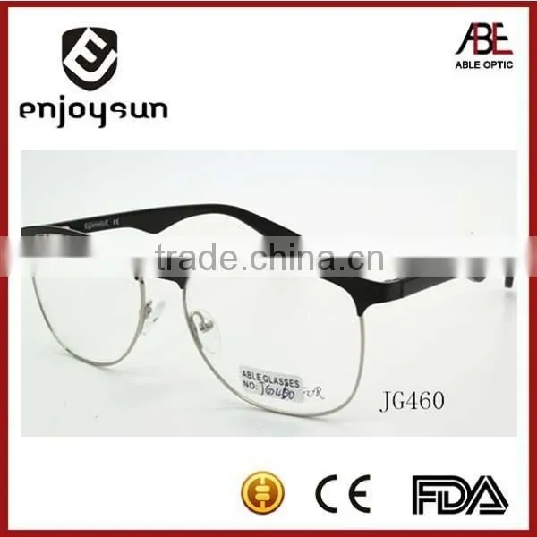 Custom Logo Mens Half Rim Metal Optical Spectacles