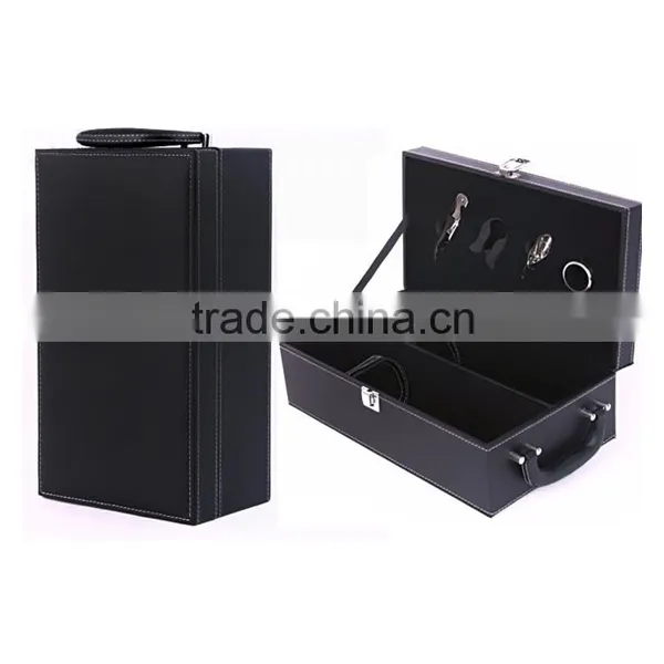Luxury PU Leather Wine Gift Box Set With Foam Insert photo-5