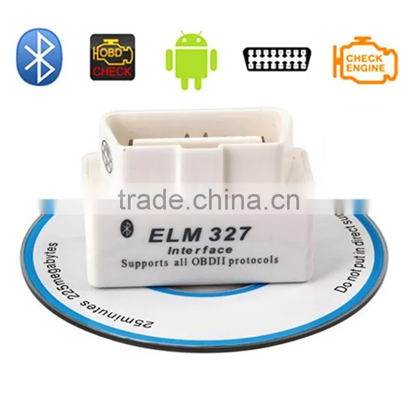 Elm327 Version 1.5 Bluetooth Obdii Auto Diagnostic Tool Auto Code Reader (White)