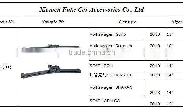 S102 Golf7 Golf6 Rear Soft Windshield Wiper Blade photo-5