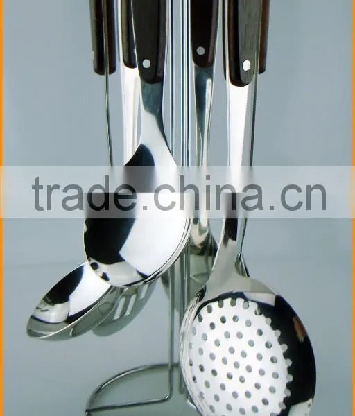 New Design Stainless Steel Wooden Handle Kitchen Tool Set photo-3