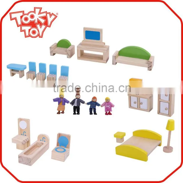Happy Family Play Wooden Miniature Doll House photo-2