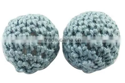 16mm Handmade Wool Wrapped Acrylic Beads Crochet Ball Beads(WA001Y-M) photo-4