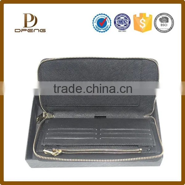 New Arrival Multipurpose Zipper Leather Wallet OEM Leather Men Purse photo-3