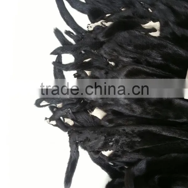 Factory Direct Black Color Sable Fur Skin / Real Tan Mink Fur Skin photo-4