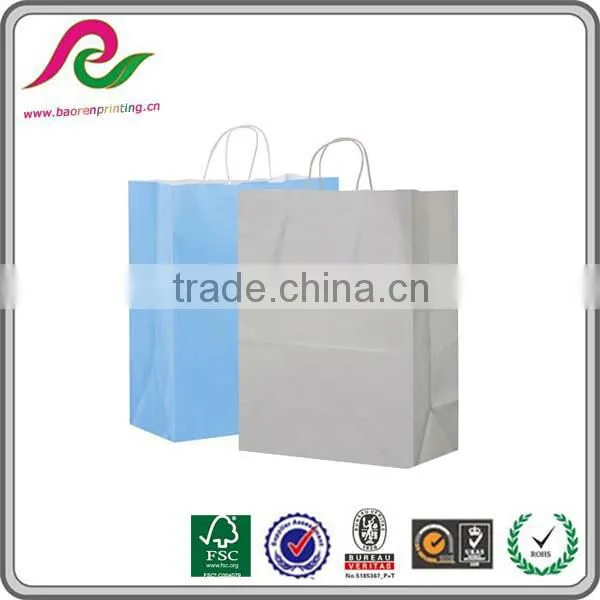 Plain Color Custom Party Gift Kraft Paper Packaging Bag With Twist Handle photo-2
