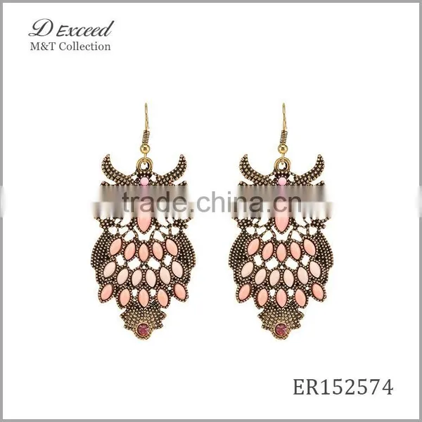 2016 Fashion Designs Women's Vintage Jewellery Earrings Bohemian Style Owl Gold/Silver Plating Drop Earrings photo-5