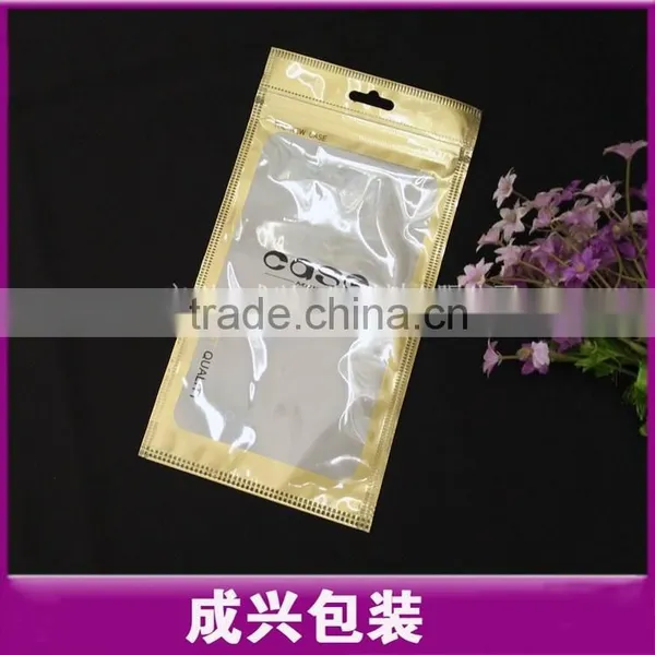 Case Packing Plastic Bags for Mobile Phones/cell Phone Back Cover Clear Plastic Zipper Bag/golden Zipper Handle Plastic Bag photo-3