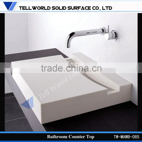 Corian Vanity Tos, White Solid Surface Counter, Corian Bathroom Countertops photo-3
