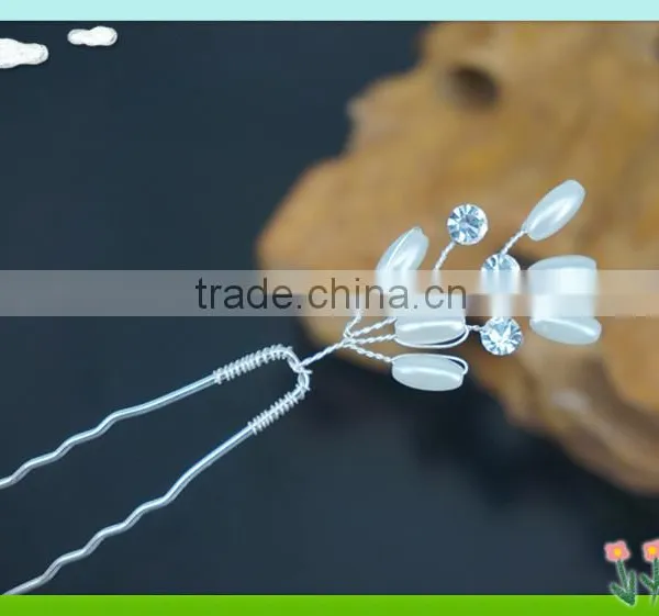 Wholesale Artifical Decorative Hairpin,hairpin With Pearls for Wedding Hair Decoration photo-3