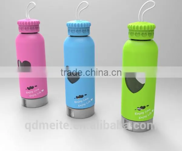 2016 Custom Glass Bottle /water Bottle/ Drink Bottle With Silicone Sleeve Quality Choice photo-5