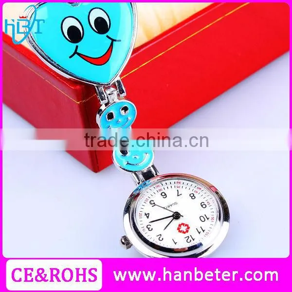 Cheap Heart shape smile face Waterproof NURSE WATCH with your own logo
