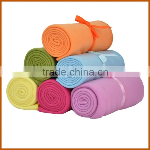 Foldable Polar Fleece Weft Knit Throw Blanket