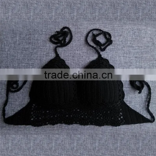 Handmade Crochet Hollow Bikini Top photo-3