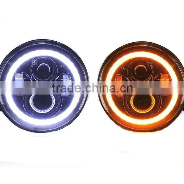 Professional 7" 50w Round Flood/Spot Led Work Driving Light With Angle Eye photo-2