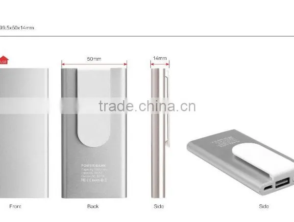 Aluminum 3000mAh Power Bank Charger, Mini Portable Power Bank Clip, Wholesale New Power Bank 3000mAh photo-2