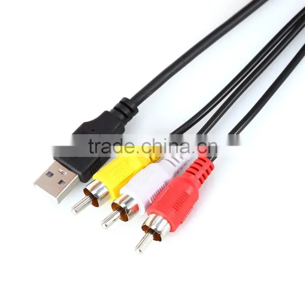 1.5m Male to Male USB 2.0 To 3 RCA Audio Video AV Adapter Cable Cord photo-2