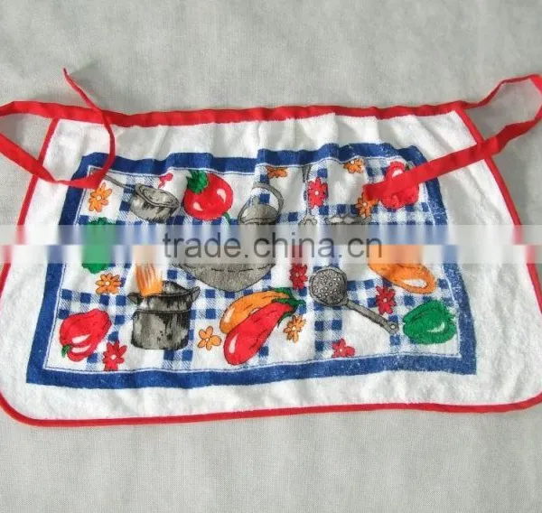 Plain Yellow Border Terry Cotton Towel Pigment Printing Waist Apron photo-3