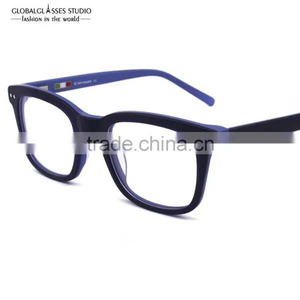 NO MOQ Gentle Vintage Square Unisex Italy Designer Acetate Optical Frame 609G photo-2