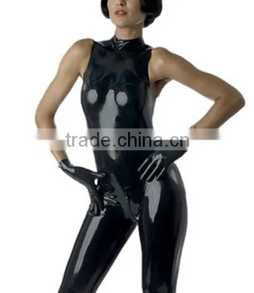 Sexy Sleeveless Zipper Catwoman Latex Catsuit for Adult Plus Size Hot Sale photo-2