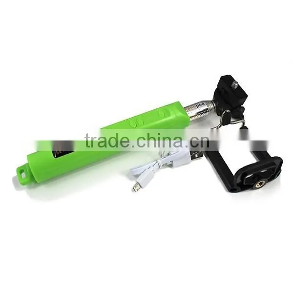 Colorful Monopod Bluetooth Selfie Stick With Zoom for Android Bluetooth Wireless Mobile Phone Holder