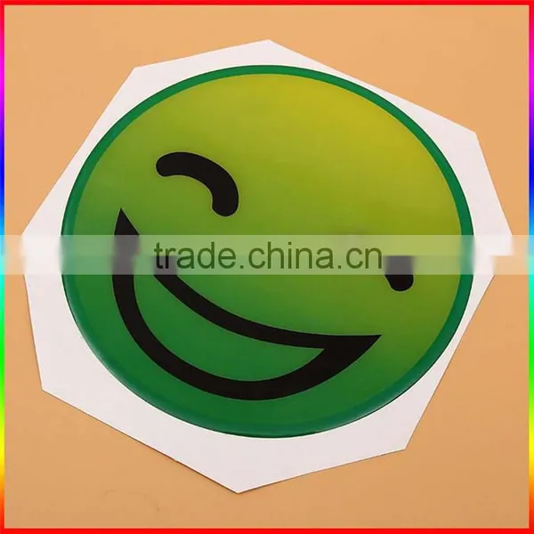 Wholesale Best Price Custom Smile Face Sticker, Adhesive Clear Dome Epoxy Resin Sticker, Cartoon Epoxy Sticker photo-3