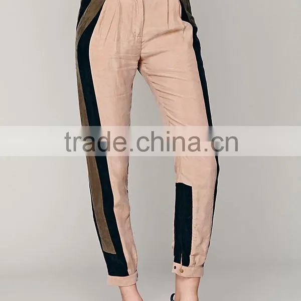 OEM Supply Relaxed Style Contrast Color Korean Women Pants photo-5