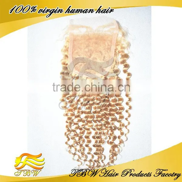 Wholesale Russian Hair Extensions Russian Blonde Curly Closure photo-3