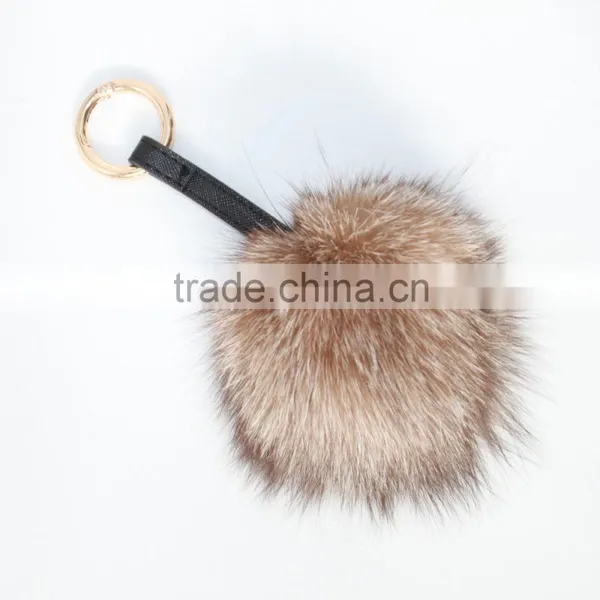 Smart Colorful Key Chain Fox Fur Pompoms photo-3