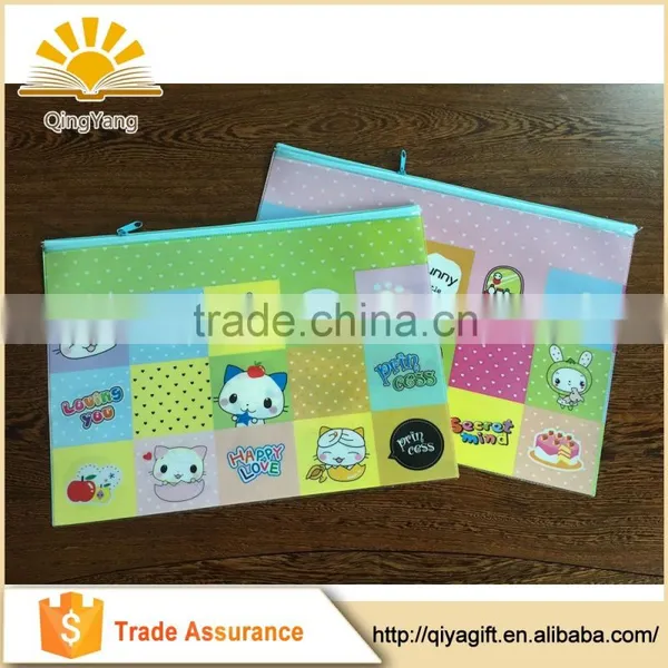 Custom Cute Zipper Closure A4 Plastic Pvc File Bag Document Folder photo-3