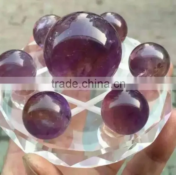 FENGSHUI Natural Purple Crystal Ball / Amethyst Crystal Seven Star Group