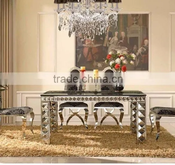 Modern Royal Marble Stainless Steel Dining Table Design for Banquet Hall photo-5
