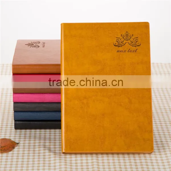 Custom Printed Hardcover Notebook, Soft Leather Notebook With Ribbon Bookmark, Cheap PU Leather Note Book a5 photo-3